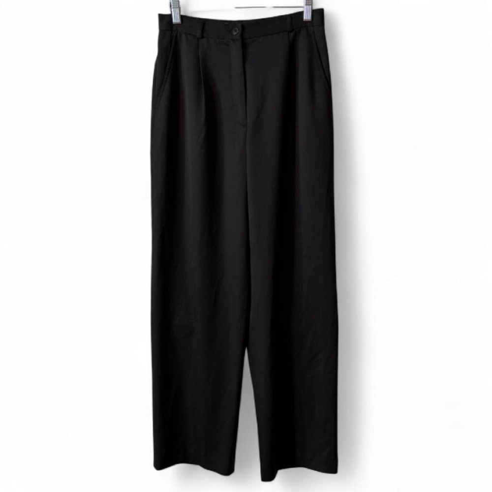 Vintage 90s Josephine Chaus Sport Black Wide Leg Pants, Women's Size 8